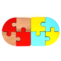 Wooden Puzzle Duo - Square & Circular Puzzles (2+ Years)