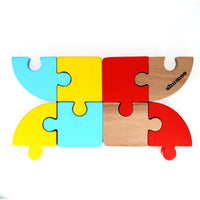 Wooden Puzzle Duo - Square & Circular Puzzles (2+ Years)