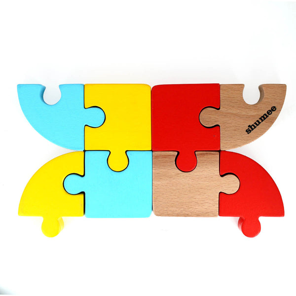 Wooden Puzzle Duo - Square & Circular Puzzles (2+ Years)