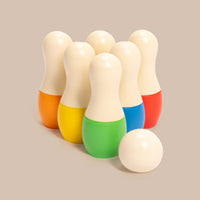 Wooden Mini Bowling Pins Set | 6 Pins & 1 Ball (2+ Years)