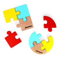 Wooden Puzzle Duo - Square & Circular Puzzles (2+ Years)