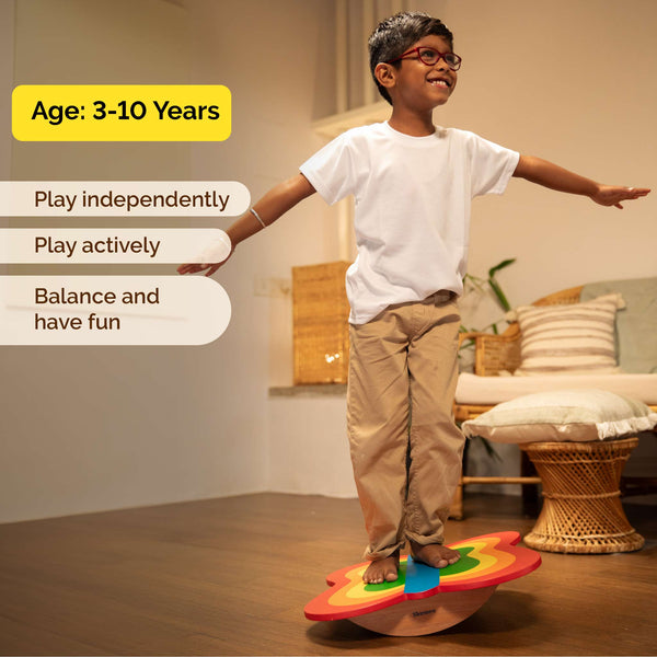 Wooden Butterfly Balance Board - Self Balancing Activity Toy (3+ Years)