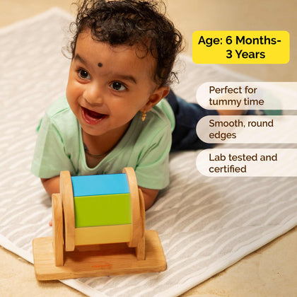Wooden Montessori Rainbow Spinner Toy (6 months+)