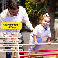 Wooden Rainbow Pikler Triangle With Slide/Climber/Play Gym For Babies (6+ Months)