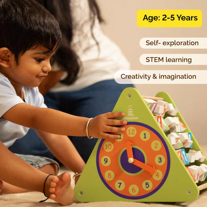 Wooden 5-In-1 Activity Triangle - Learning Toy (2+ Years)