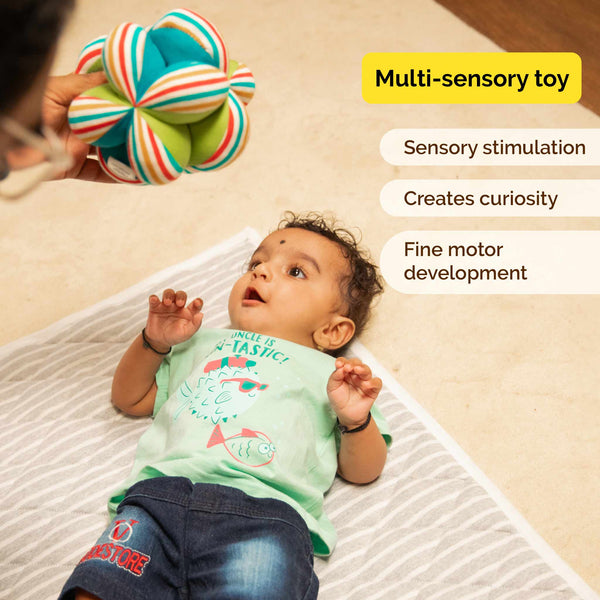 Soft Plush Clutch Ball For Babies With Rattle (0 Month+)