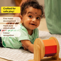 Wooden Montessori Rainbow Hand Spinner Toy (6+ months)