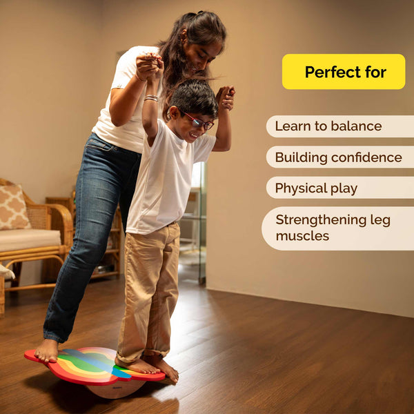 Wooden Butterfly Balance Board - Self Balancing Activity Toy (3+ Years)