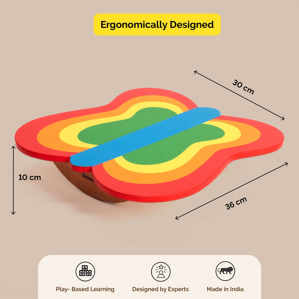 Wooden Butterfly Balance Board - Self Balancing Activity Toy (3+ Years)