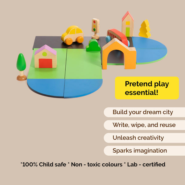 Wooden Build A City Puzzle Pretend Play Toy (2 Years+)
