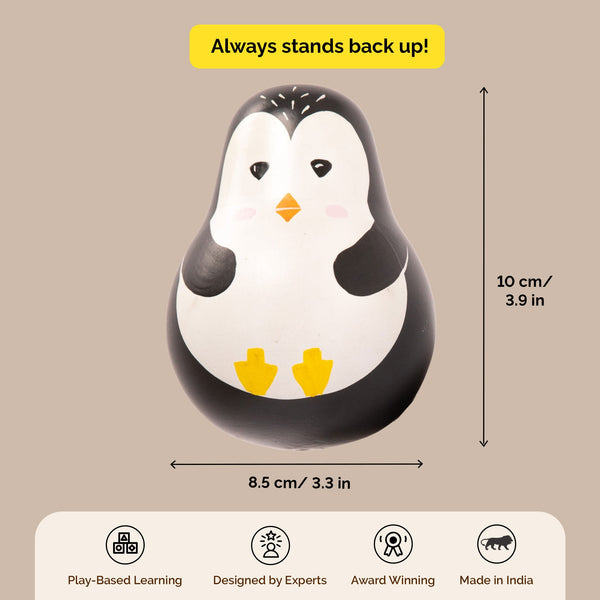 Wooden Wobbly Roly Poly Toy- Penguin ( 1 Years+)