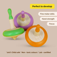 Wooden Spin Tops - Set Of 3 (3+ Years)