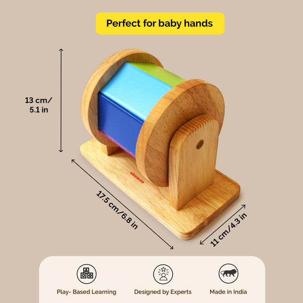 Wooden Montessori Rainbow Hand Spinner Toy (6+ months)