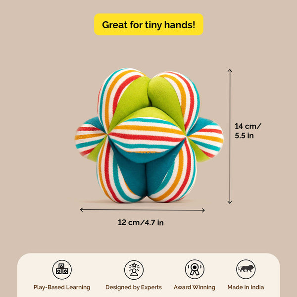 Soft Plush Clutch Ball For Babies With Rattle (0 Month+)