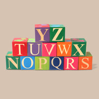 Wooden Alphabet Building Blocks - 13 Large Blocks (2 Years+)