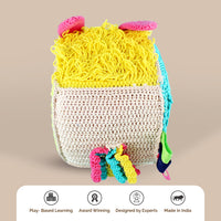 Crochet Sensory Cube with Rattle For Babies (0 Months+)