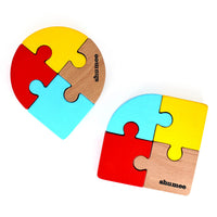 Wooden Puzzle Duo - Square & Circular Puzzles (2+ Years)