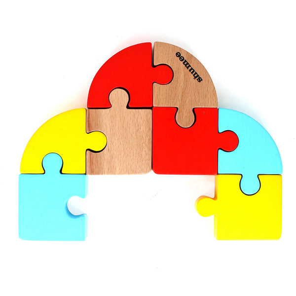 Wooden Puzzle Duo - Square & Circular Puzzles (2+ Years)