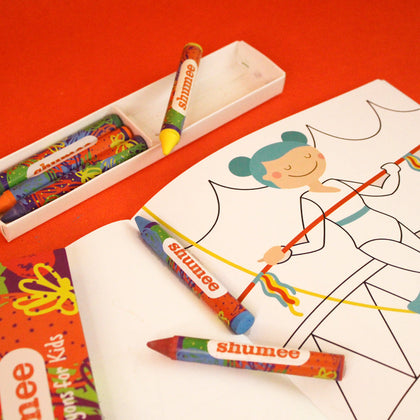 Colouring Book & Organic Crayon Kit (3 Years+) | Carnival Theme | Pack of 5