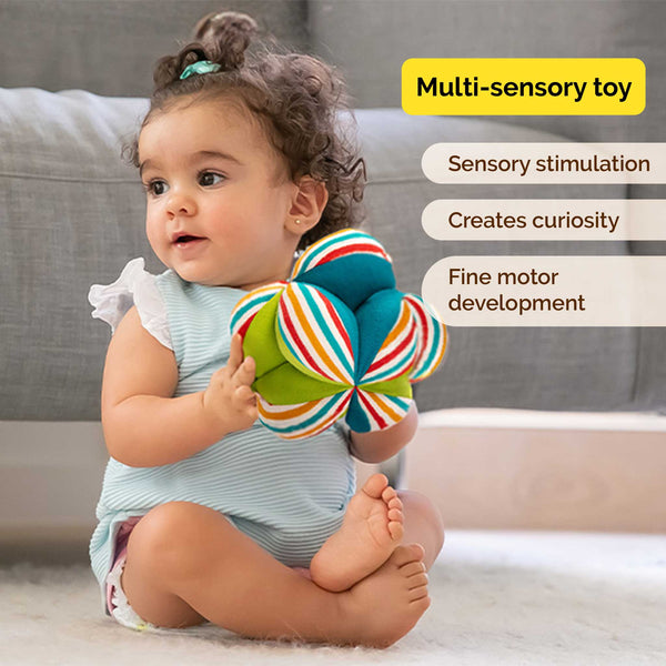 Soft Plush Clutch Ball For Babies With Rattle (0 Month+)