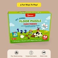 Farm Themed Floor Puzzle & Card Game Set (3+ Years)