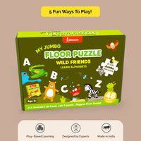 Jungle Themed Floor Puzzle & Card Game Set (3+ Years)