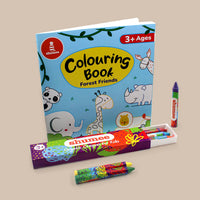 Forest Friends Colouring Book and Organic Crayon Kit  (3 Years+)