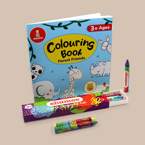 Forest Friends Colouring Book and Organic Crayon Kit  (3 Years+)