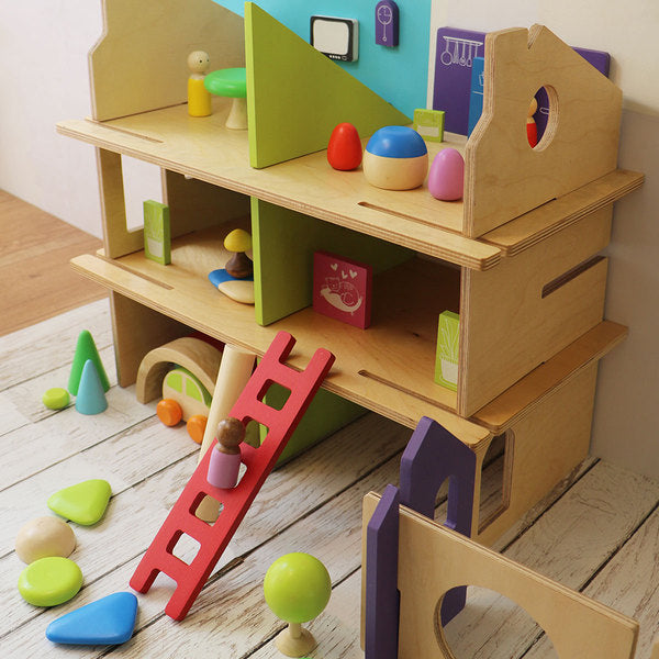 24-Piece Wooden Pretend Play Set with Peg Dolls (3 Years+)