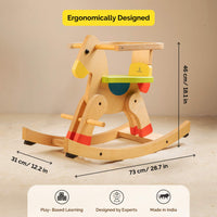 Wooden Rocking Horse Swing Toy For Baby & Toddlers (1 Years+)