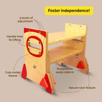 Wooden Stepping Stool For Toddlers (1-10 Years)