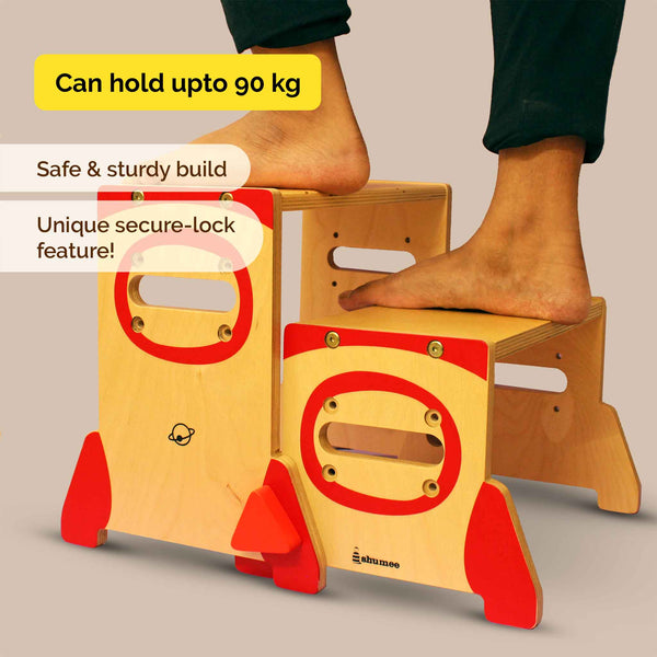 Wooden Stepping Stool For Toddlers (1-10 Years)