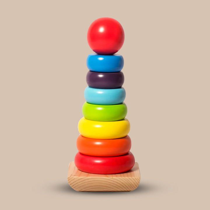 Wooden Rainbow Stacker Rings Toy (1 Years+)
