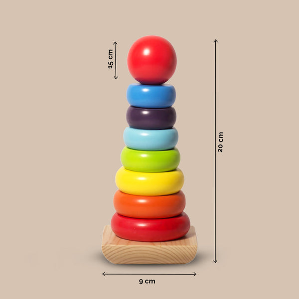 Wooden Rainbow Stacker Rings Toy (1 Years+)