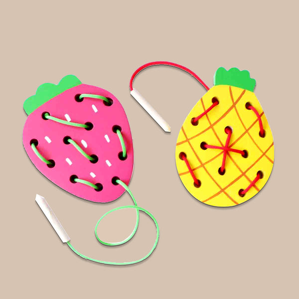 Wooden Fruit Lacing Set with Blunt Needles (3 Years+)