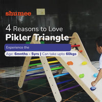 Wooden Rainbow Pikler Triangle With Slide/Climber/Play Gym For Babies (6+ Months)