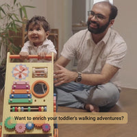 Wooden 8-In-1 Musical Activity Push Walker For Babies (9 Months+)