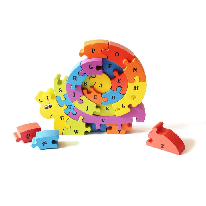 Rainbow Wooden Snail Puzzle  - 3 Years+