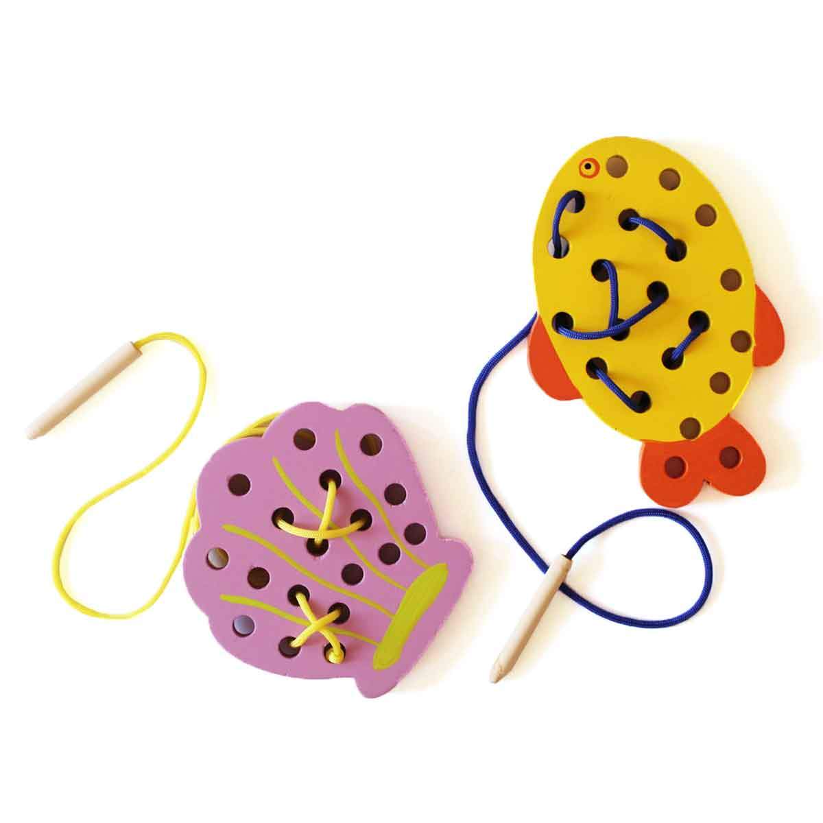 Wooden Lacing Toy for Preschoolers Shumee