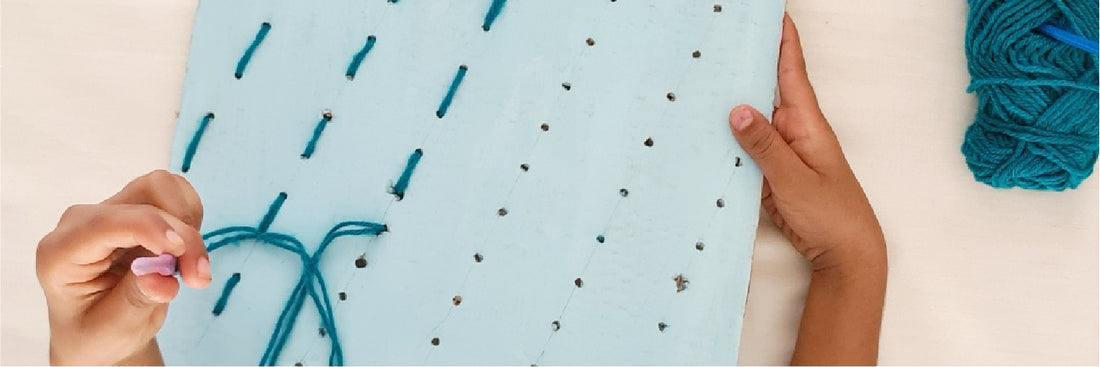 An easy at-home Lacing Game that your child will love
