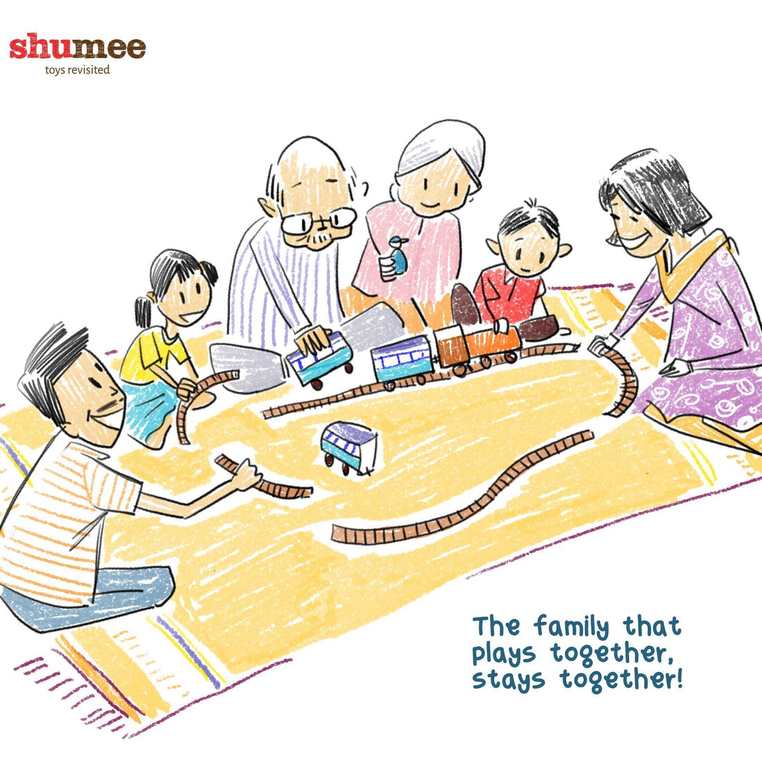 Playing toys with the family together - Shumee Educational Toys for Kids