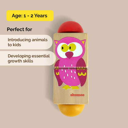 Animal Themed Wooden Rotate & Turn Puzzle (1+ Years)
