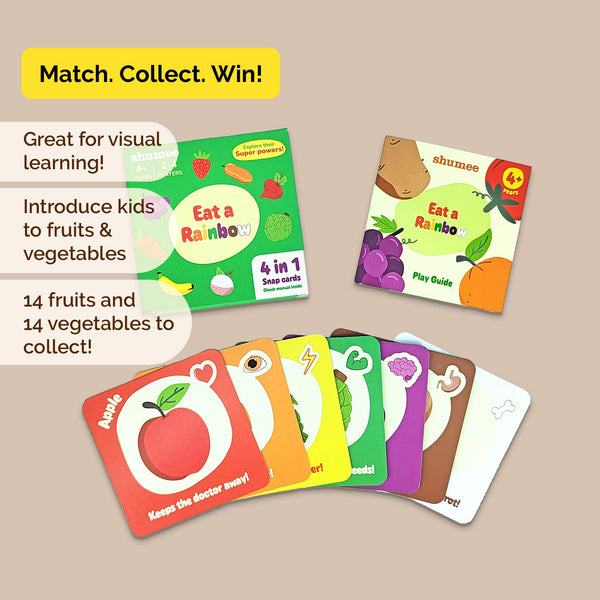 Snap-Cards & Trivia Game Set (4 Years+) I Eat A Rainbow I Pack of 5