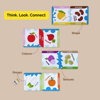 Food Connect: Tile Game Set || 40 Food Tiles, 1 Wooden Dice & Play Guide|| (6 Years+)