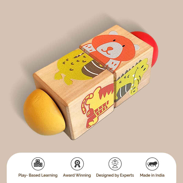 Animal Themed Wooden Rotate & Turn Puzzle (1+ Years)