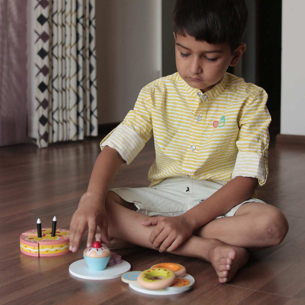 Wooden Pretend Play Dessert Set - Cake, Donuts, Cookies, Cupcake (3 Years+)