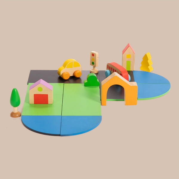 Wooden Build A City Puzzle Pretend Play Toy (2 Years+)