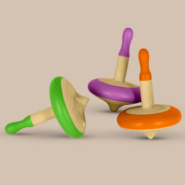 Wooden Spin Tops - Set Of 3 (3+ Years)