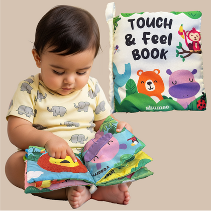 Shumee Touch & Feel Cloth Book – Interactive Sensory Activity Book for Babies (0–2 Years)