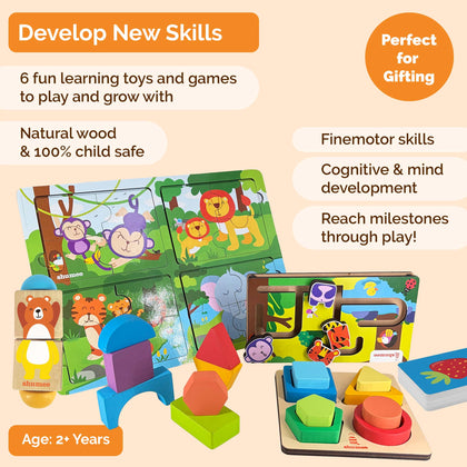 All-in-1 Toddler Jungle Play Gift Box – Wooden Toys (2+ Years)